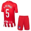 Officiële Voetbalshirt + Korte Broek Atlético Madrid R. De Paul 5 Thuis 2023-24 - Kids